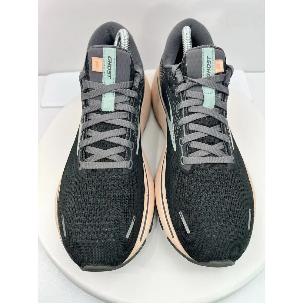 Brooks Ghost 14 Womens‎ Sz 10.5 Black Pink Running Shoes 1203561B026 Sneakers